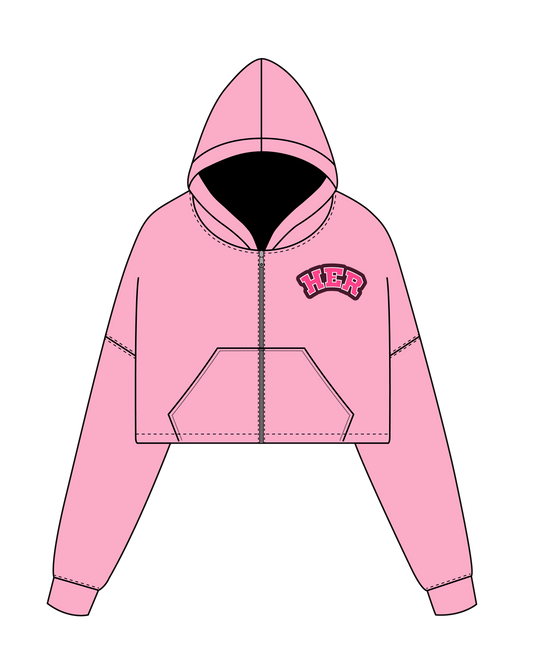 HER - Cropped Zip Hoodie
