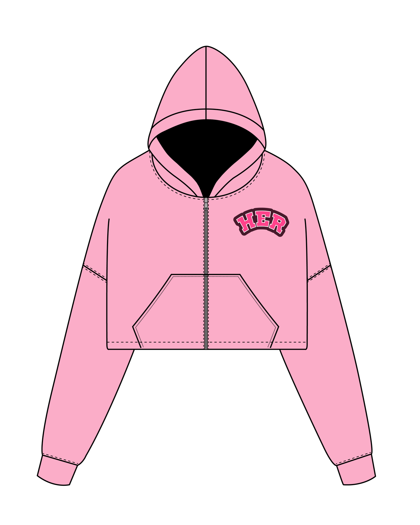 HER - Cropped Zip Hoodie